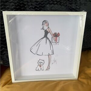 Brighton Fashion Illustration with Black and White Accents Rare